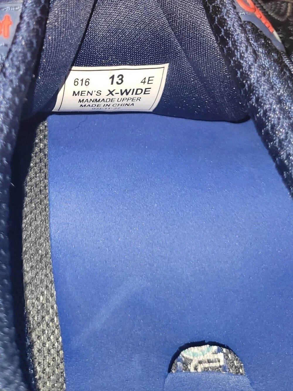Orthofeet Edgewater Sneakers Men's Size 13 Wide 4E Blue Walking Shoes 616